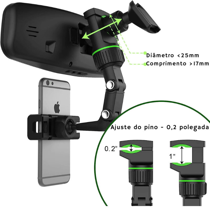 Navegação Segura e Prática: Suporte Multifuncional para Telefone no Espelho Retrovisor