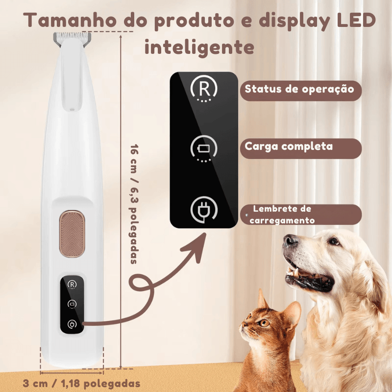 Novo Aparador de Patas para Cães com Luz LED: Totalmente À Prova d'Água e Lâmina Alargada de 18 mm para um Corte Preciso