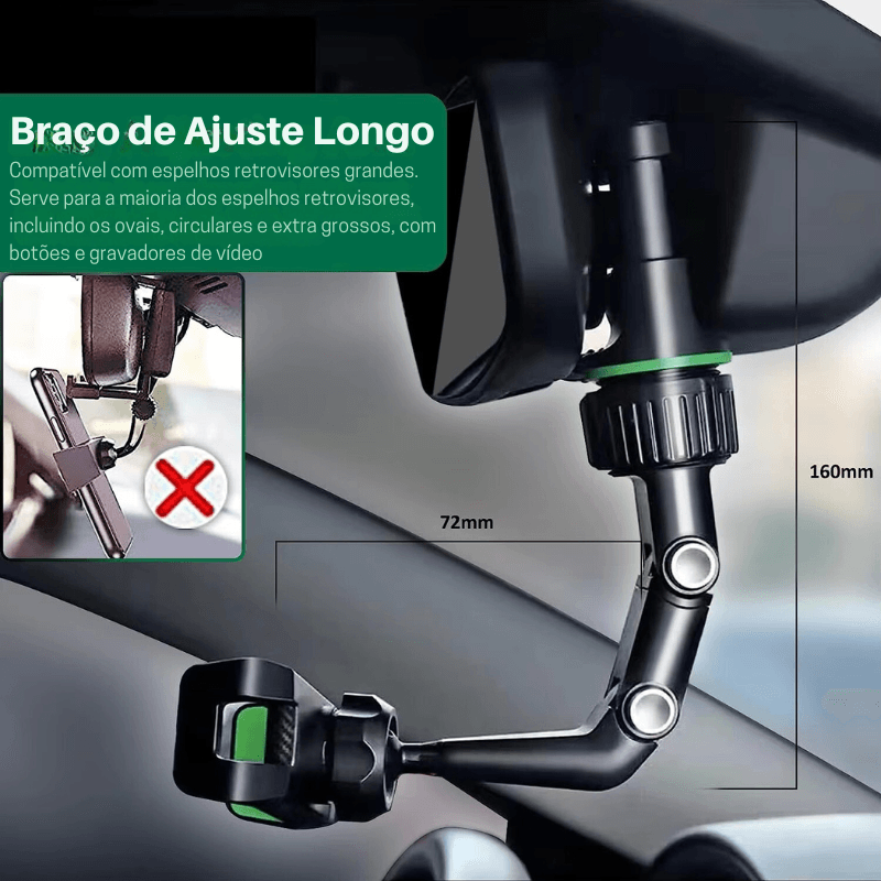 Navegação Segura e Prática: Suporte Multifuncional para Telefone no Espelho Retrovisor