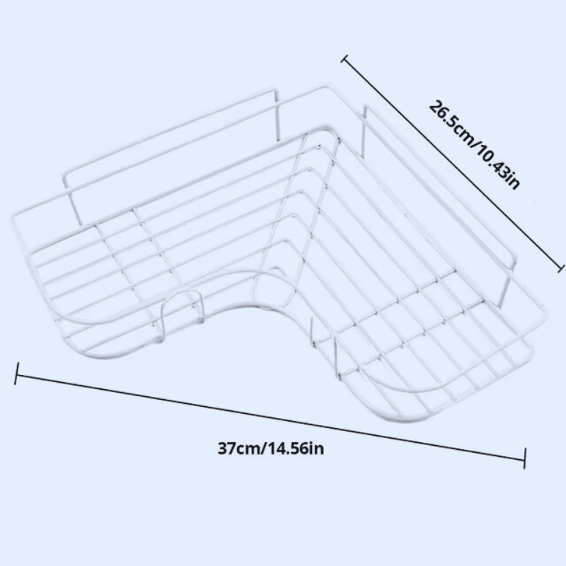 Organização com Estilo: Prateleira de Canto Reforçada em Metal para Cozinha e Banheiro – Durabilidade e Funcionalidade em Um Só Produto!"